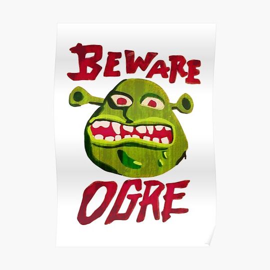 Cuidado Ogro | Shrek Beware Ogre Premium Matte Vertical Poster