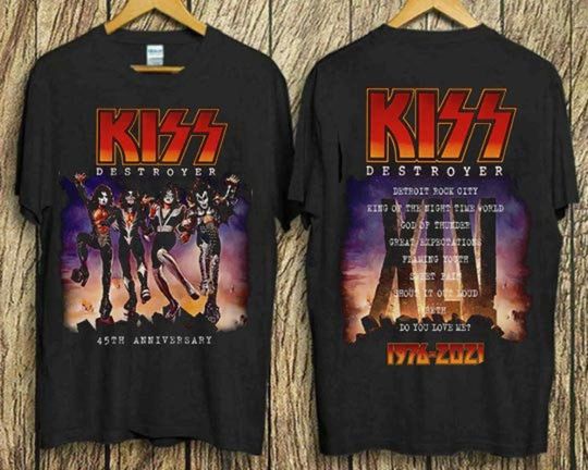 HOT!! Kiss Tour Dates 2023 End Of The Road Black S to 5XL T-Shirt Gift Fans