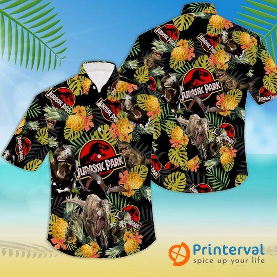 Jurassic Park Tropical Dinosaur Hawaiian Shirt 9919