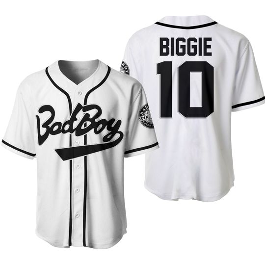 Biggie Smalls Baseball Jersey 10 Badboy Baseball Jersey 90S Hip Hop Jersey  Mens Movie Colplay Shirt