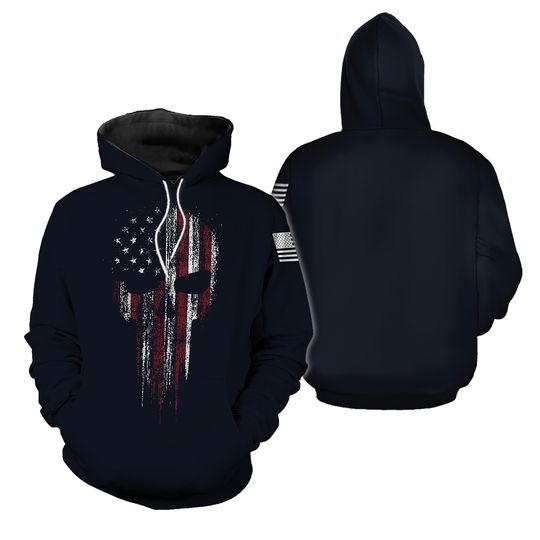 Chicago White Sox Us Flag Skull 3D Hoodie Zipper Hoodie - T-shirts