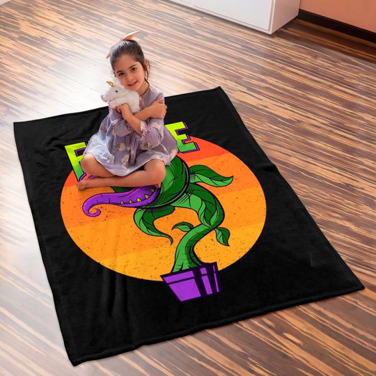 Feed Me 80s Movie Little Shop Of Horrors Baby Blankets