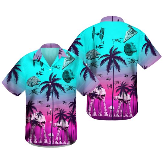 Neon Paradise Men Hawaiian Shirts