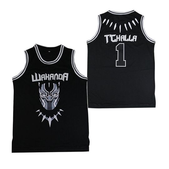  #1 Black Wakanda T'Challa Movie Basketball Jersey Men Black  (Small, Black) : Clothing, Shoes & Jewelry