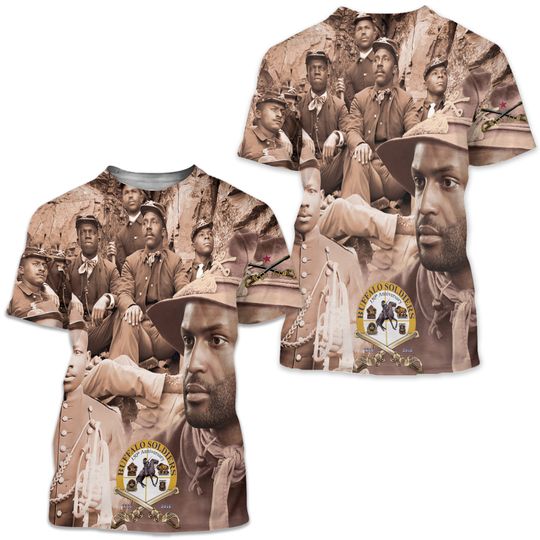 Buffalo Soldiers 150th Anniversary African American Heroes Shirt Black ...