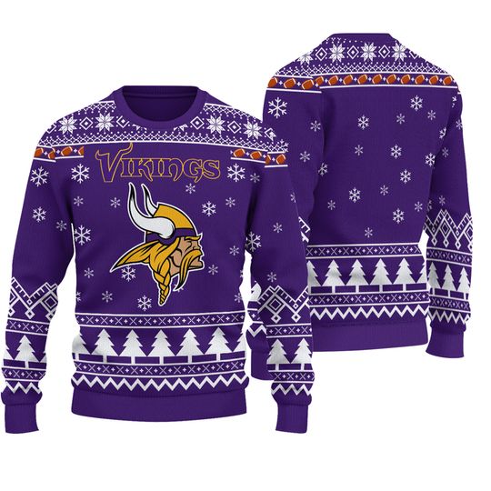 Minnesota Vikings Ugly Christmas Sweater 3D