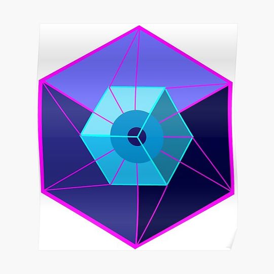 Tesseract 4d Hypercube Premium Matte Vertical Poster