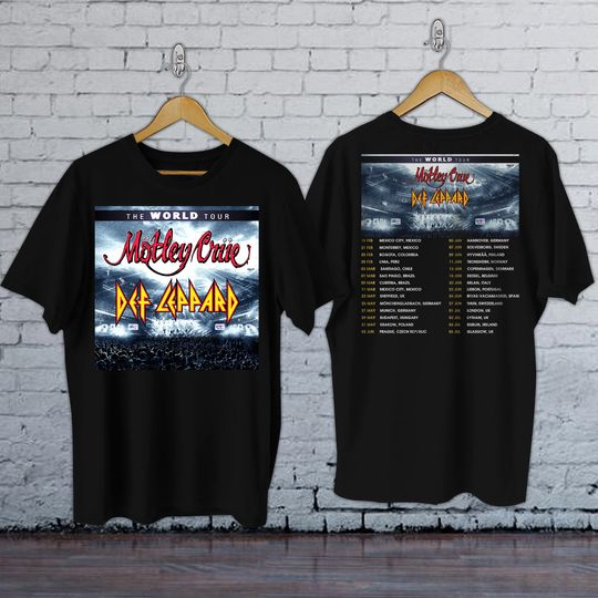 Def Leppard & Motley Crue World Tour 2023 Concert Doube Sided T-Shirt