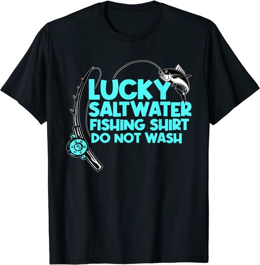 Lucky Saltwater Fishing Design Angler And Fisherman T-Shirt sold