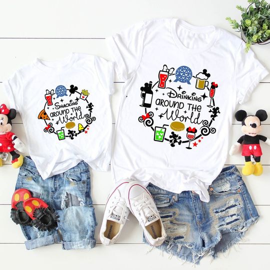 Mickey Beer Minnie Wine Disney Front And Back Valentine's Day Matching  Couple Shirt