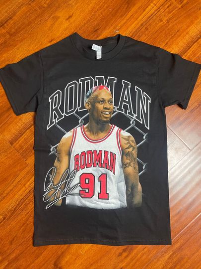 Vintage 90's ELECTRIC RODMAN NBA Icon Nice Design T-shirt 
