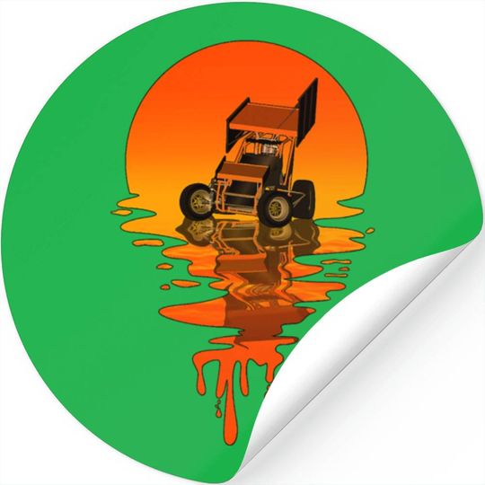 Vintage Retro Style Sprint Car Racing Stickers