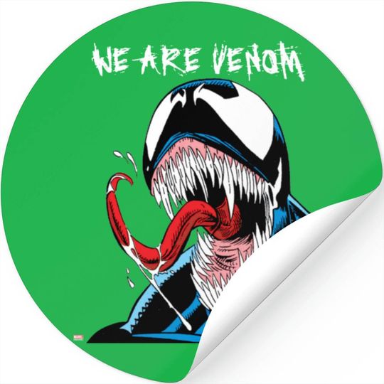 Venom Sticker Round Classic Venom Lashing Tongue Comic Panel Stickers