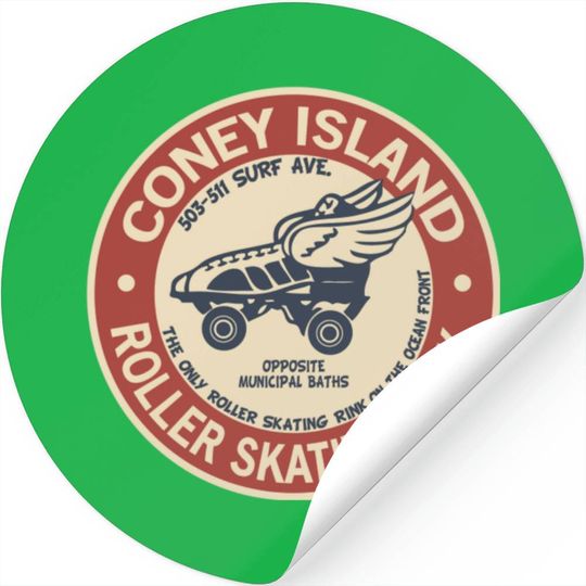 Vintage Coney Island Roller Staking Rink Stickers