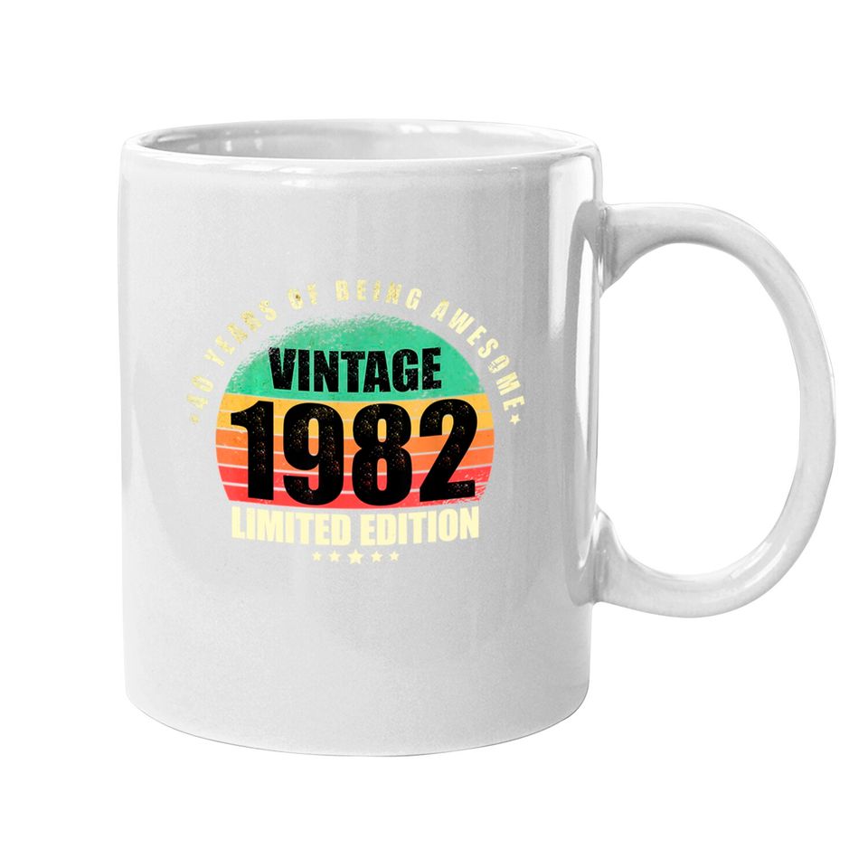 Discover Caneca de Cerâmica Clássica Unissexo 1982 40 Years Of Being Awesome