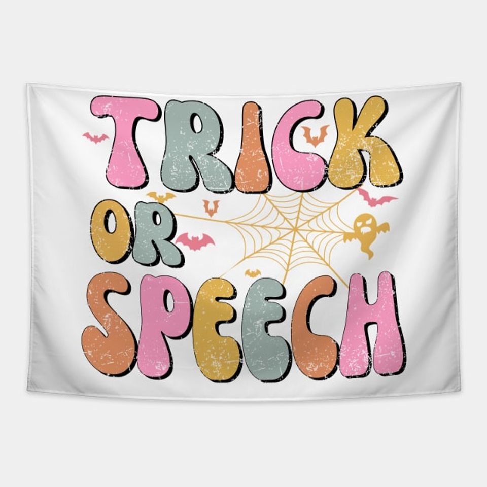 Discover Groovy Trick Or Speech Pathology Halloween Speech Therapy Tapisseries