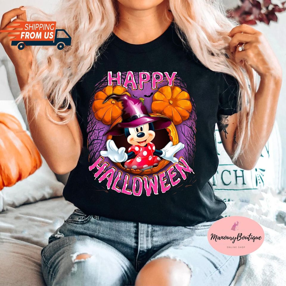 Discover Minnie Mouse Pumpkin Halloween T-Shirt