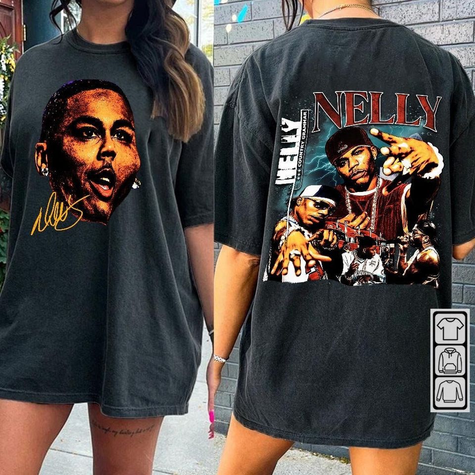Nelly Rapper Albums Nelly rap camisa 2 lados, álbum de gramática country nelly vintage dos ...
