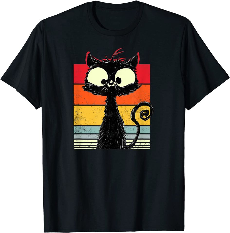 Discover T-shirt Unissexo Gato Preto Gato Retro Gato Macho