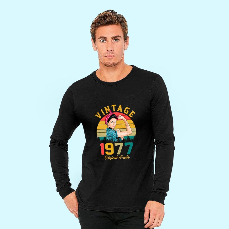 Discover Vintage 1977 Made In 1977 44th Birthday Long Sleeves