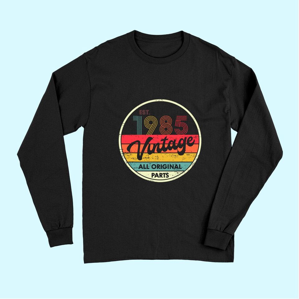 Discover Retro Vintage 1985 TLong Sleeves 35th Birthday Gifts 35 Years Old Long Sleeves