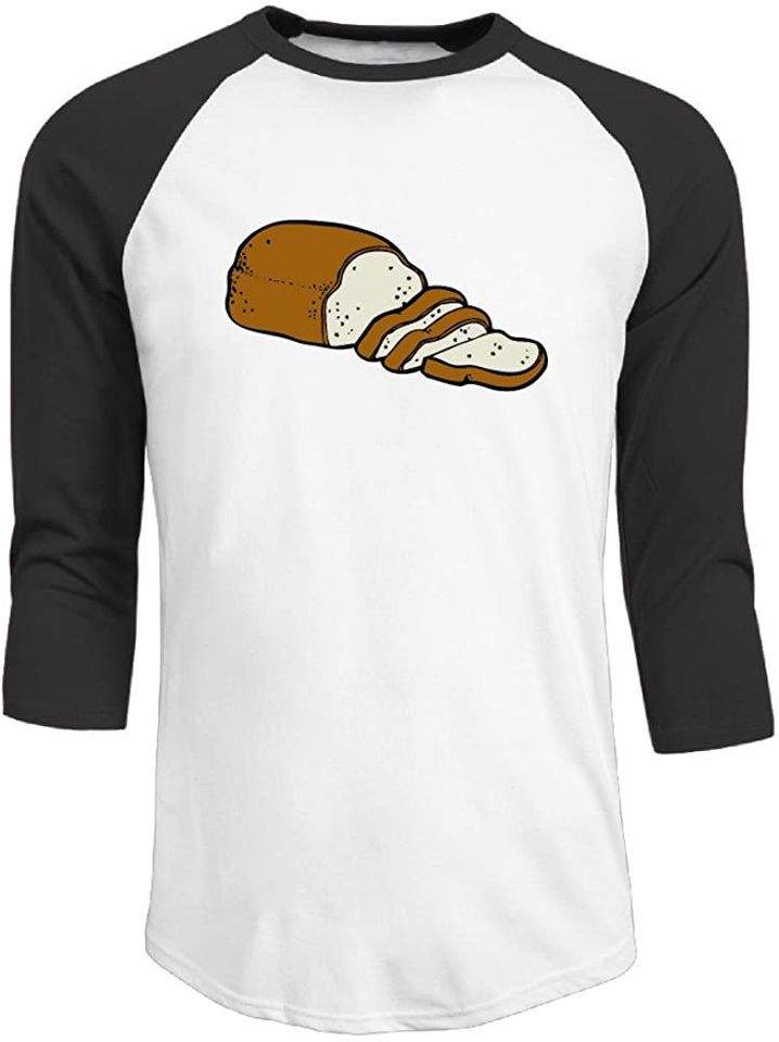 T-Shirt Camiseta Unissexo Manga ¾ Raglan Presente para Padeiro Pão Fatia de Pão