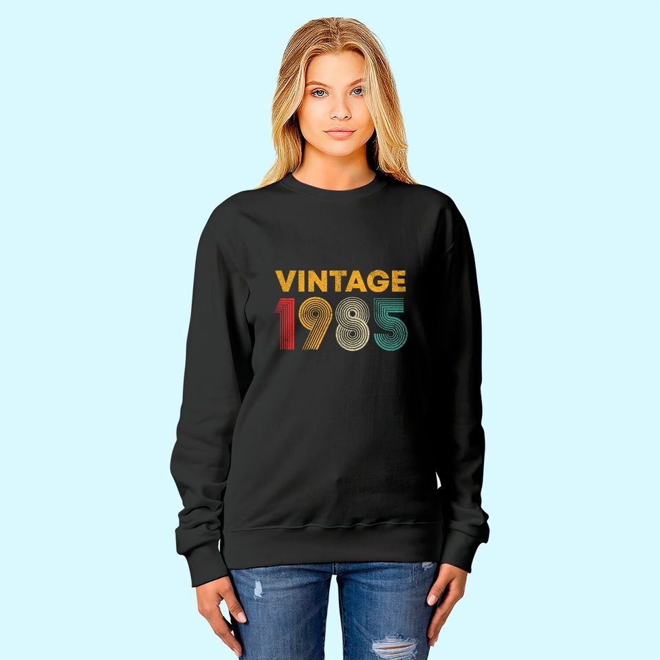 Discover Vintage 1985 36th Birthday Gift Men Women 36 Years Old Sweatshirt