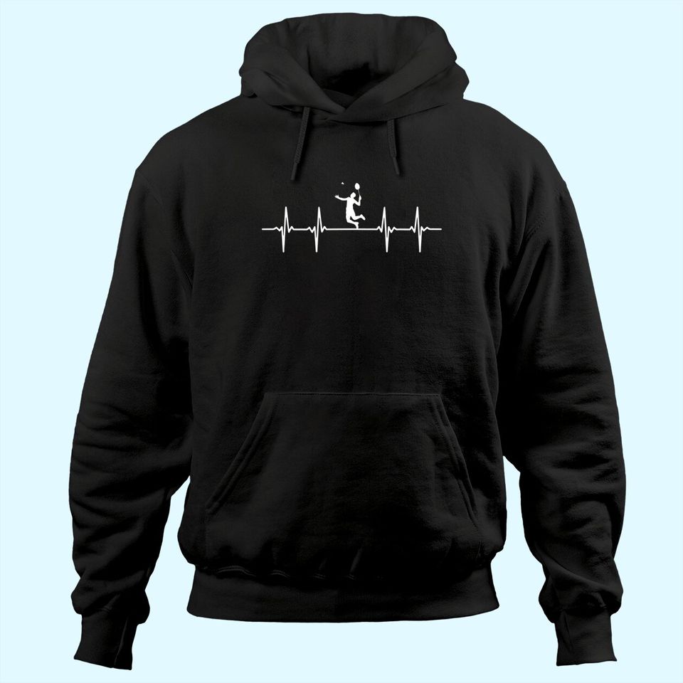 Discover Great Badminton Heartbeat Gift Shuttlecock Hoodie