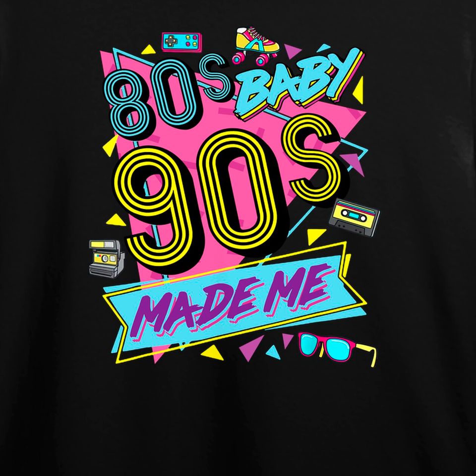 Discover Vintage 1980s 80's Baby 1990s 90's Made Me Retro Nostalgia Hoodie