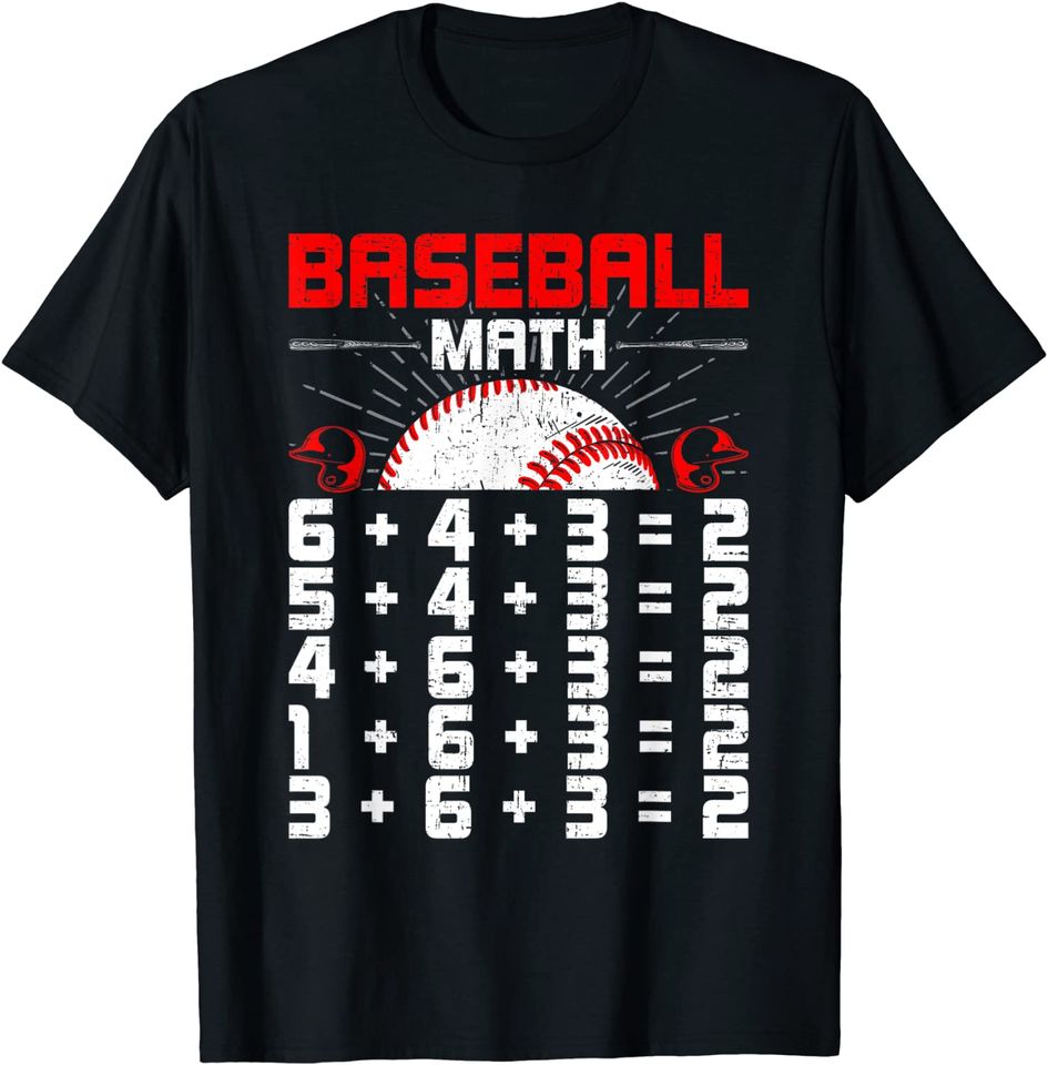 Discover Baseball Math Double Play Baseball Lover T-Shirt