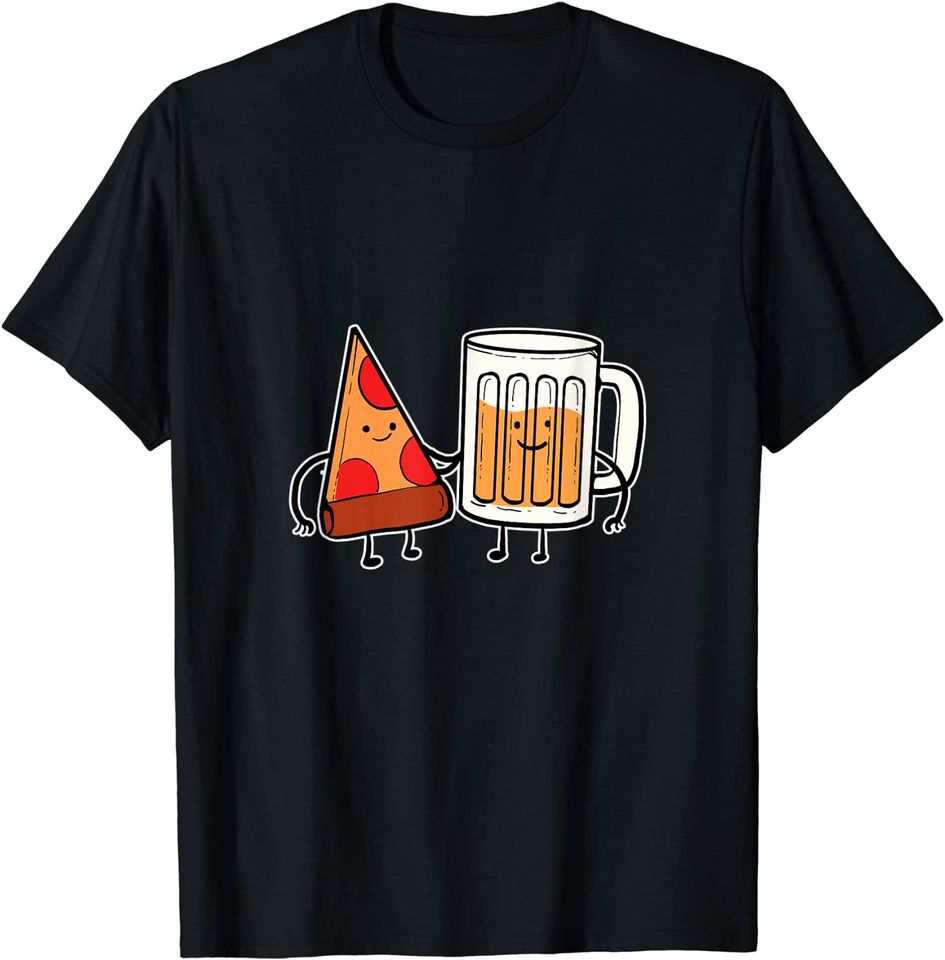 Discover T-shirt Unissexo com Pizza e Cerveja