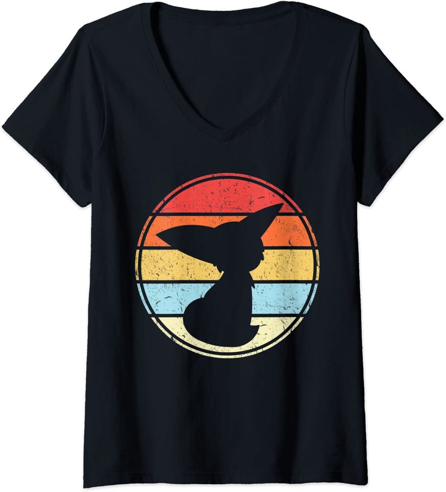 Discover T-shirt de Mulher Fennec Fox com Decote em V