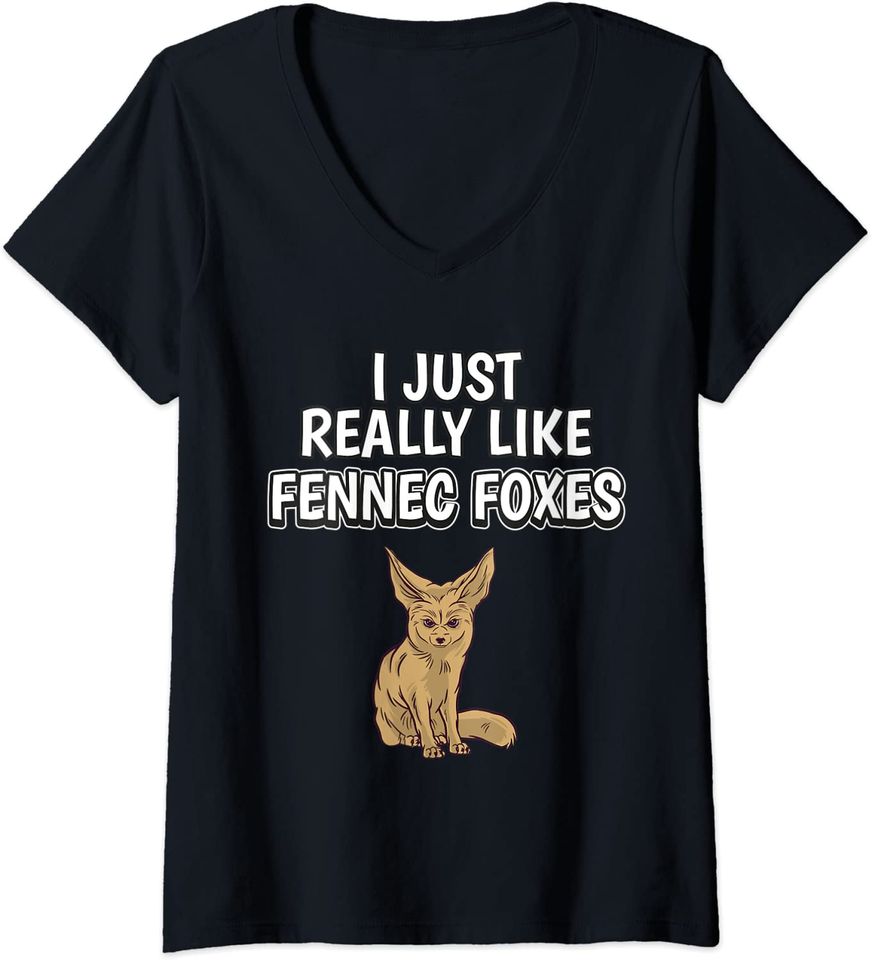 Discover T-shirt de Mulher com Raposa I Just Really Like Fennec Fox