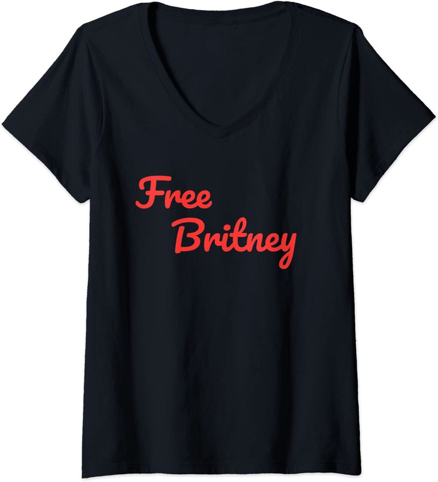 Camisete Feminina Free Britney com Decote em V