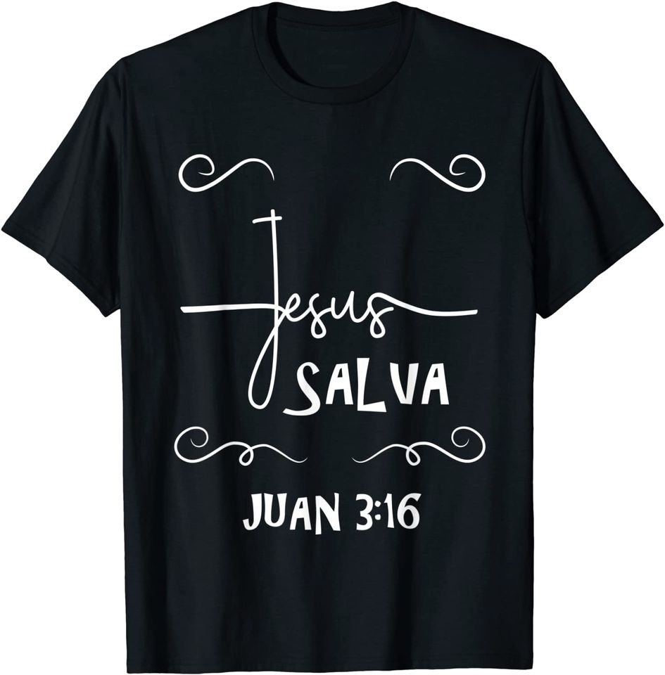 Discover T-shirt Unissexo Joan 3 16 Jesus Salva Presentes Cristãos