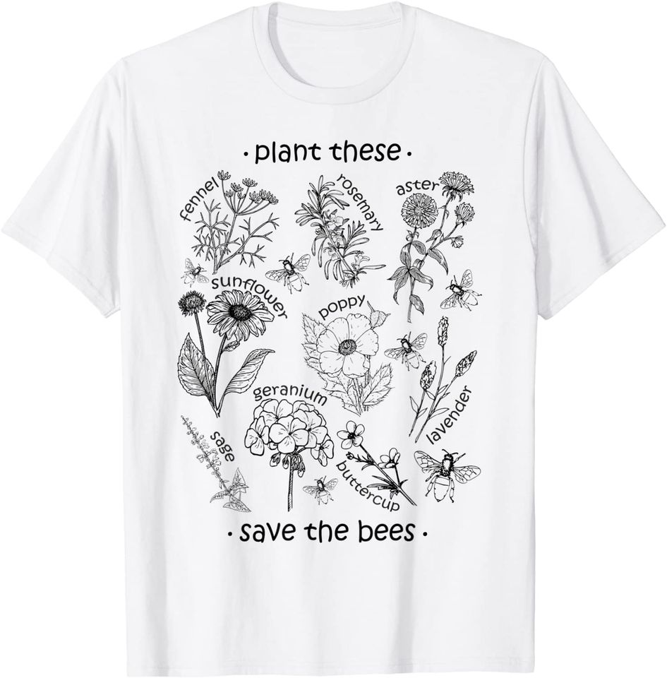 Discover T-shirt Unissexo Plant These Save The Bees