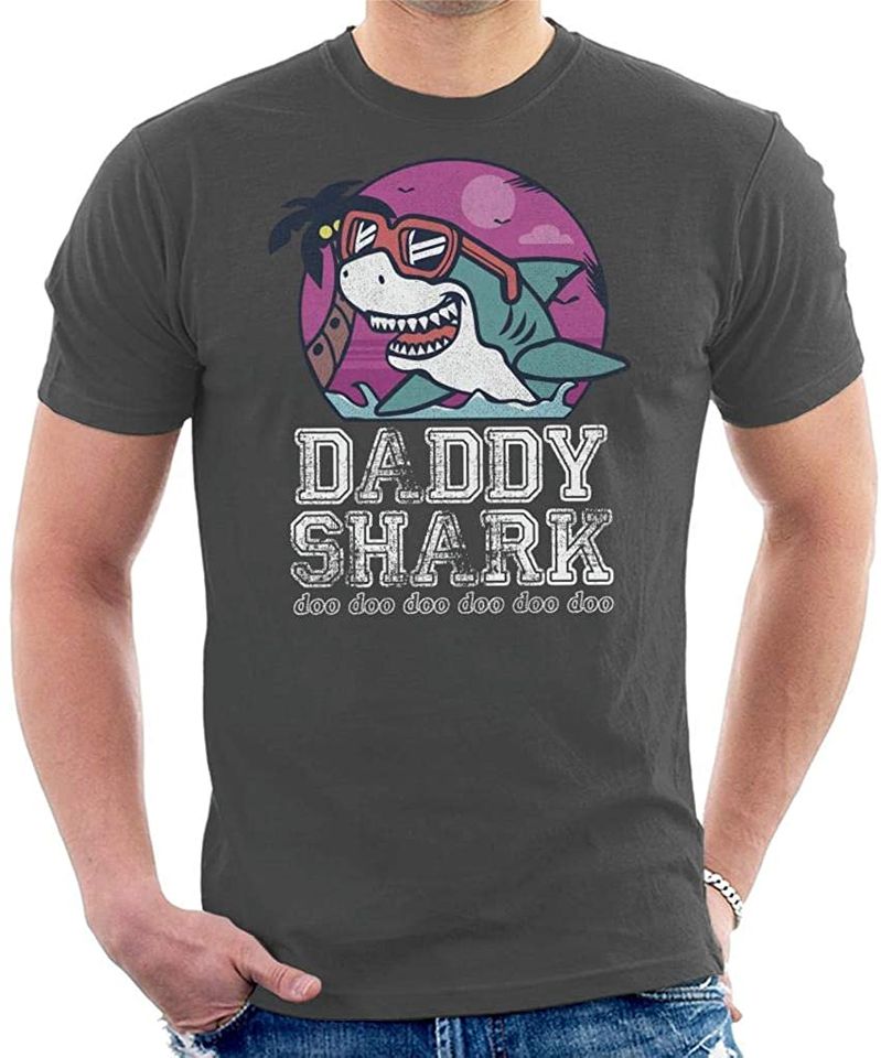 Discover T-shirt de Homem Dia dos Pais Daddy Shark Doo Doo Doo