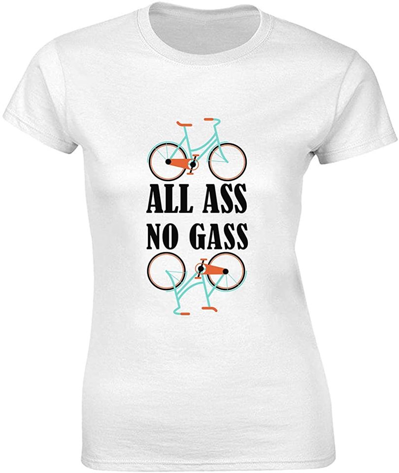 Discover T-shirt de Mulher com Bicicleta All Ass No Gass