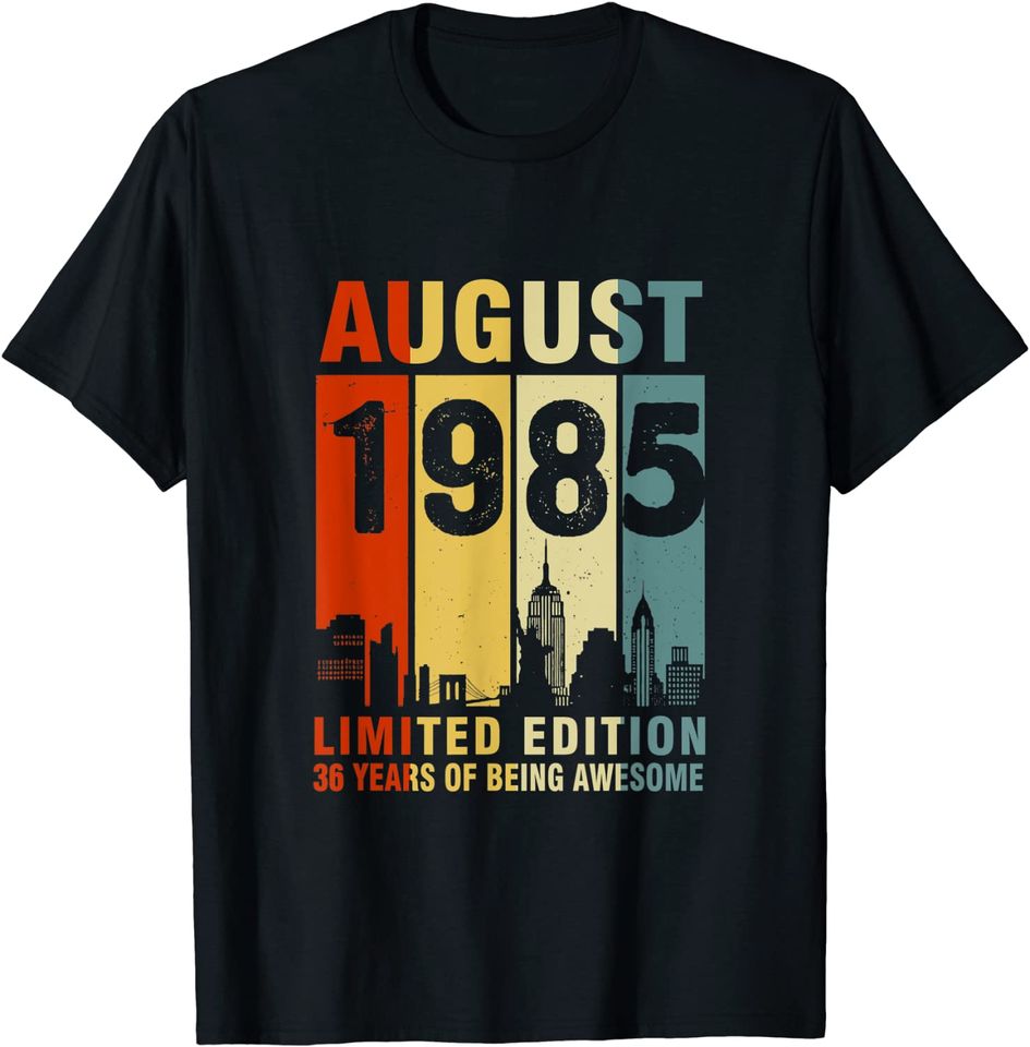 Discover T-shirt Unissexo de Manga Curta August 1985 Limited Edition