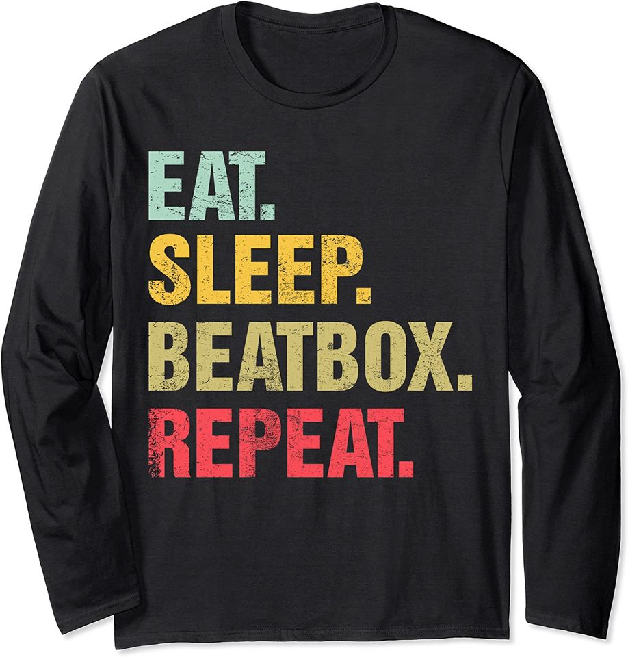 Discover T-shirt de Mangas Compridas Eat Sleep Beatbox Repeat