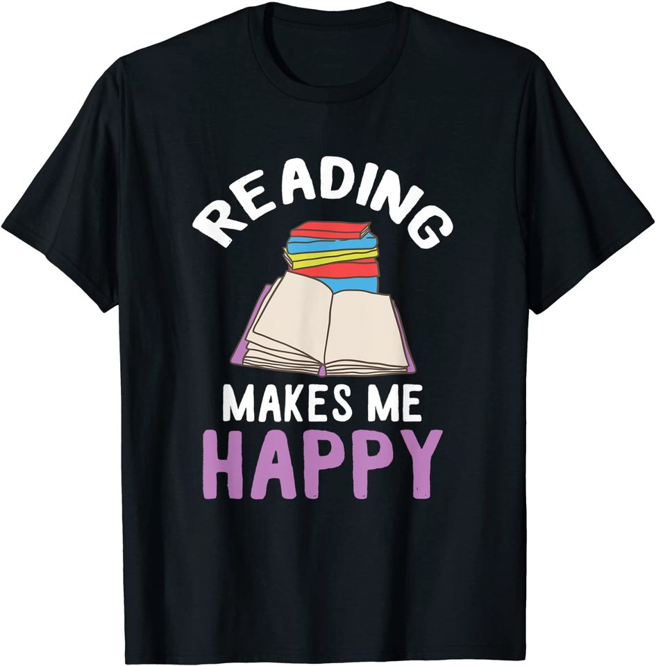 Discover T-shirt Unissexo de Manga Curta Reading Makes Me Happy