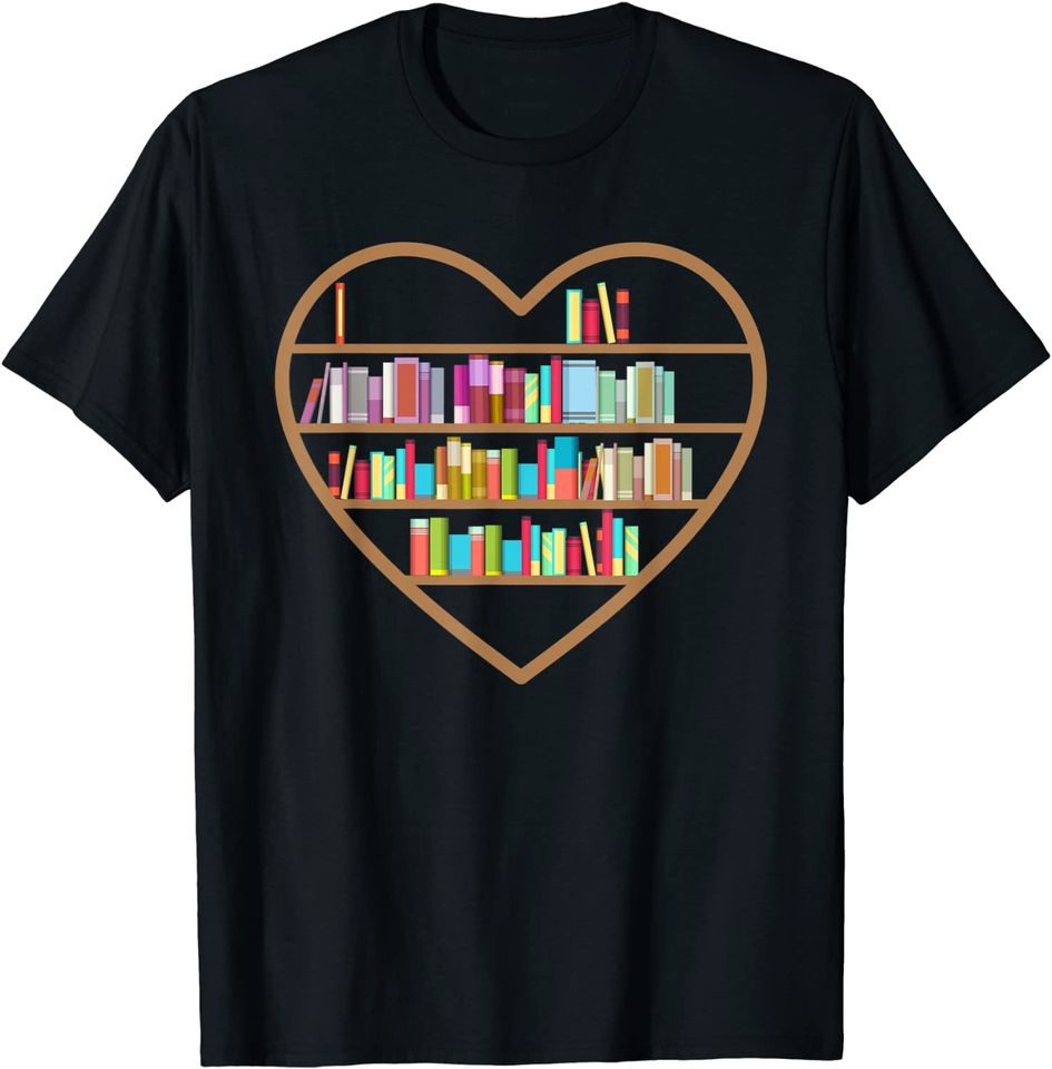 Discover T-shirt Unissexo de Manga Curta Amante dos Livros Biblioteca