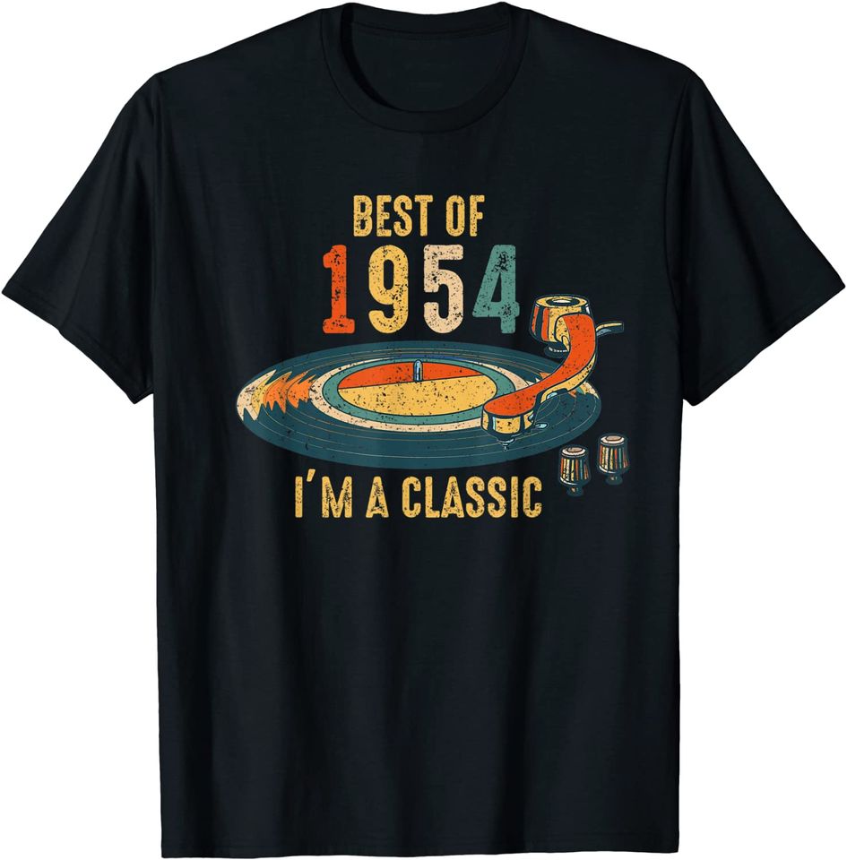 Discover T-shirt para Homem e Mulher Best Of 1954 Sou Clássico