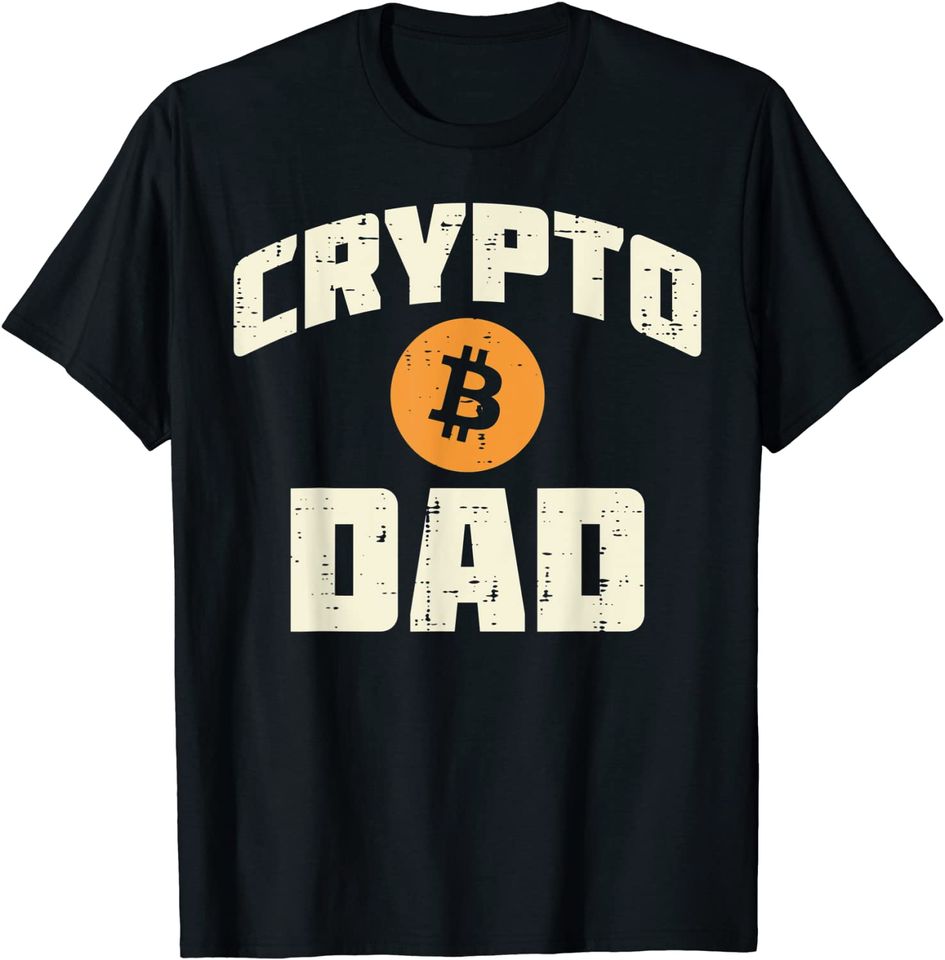 Discover T-shirt para Homem e Mulher Crypto Dad Bitcoin