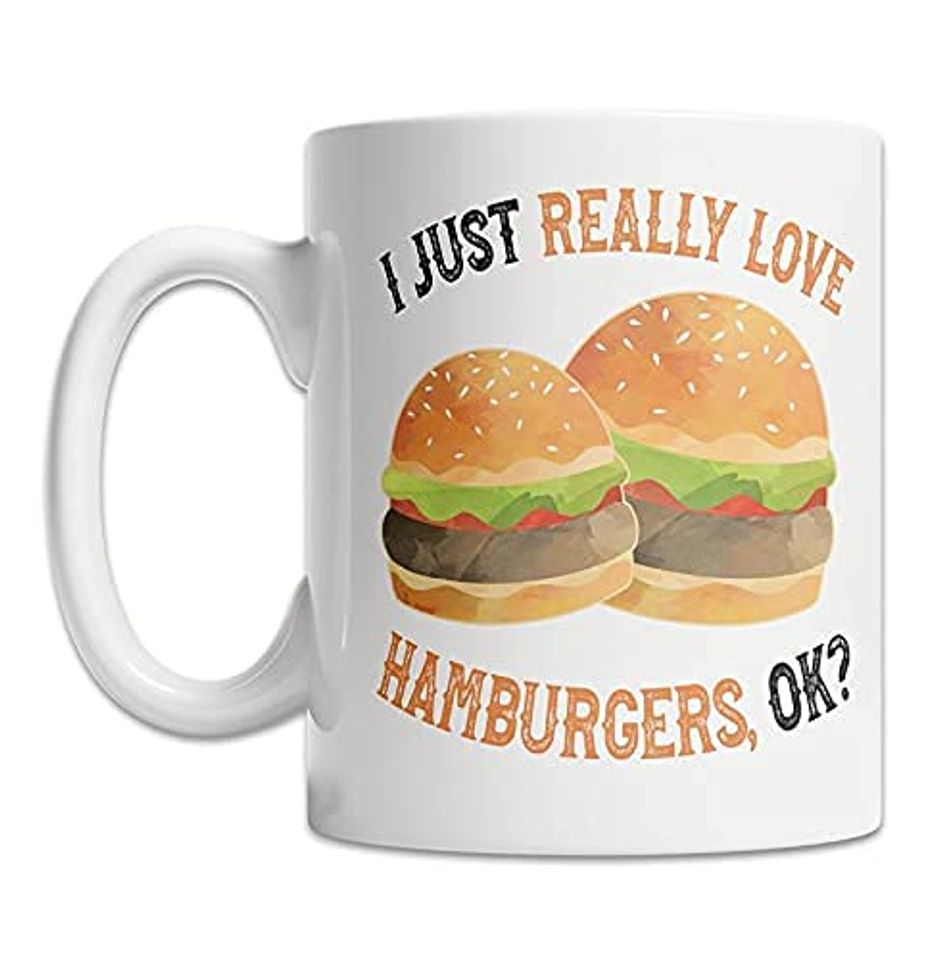 Discover Caneca de Cerâmica Clássica I Just Really Love Hamburgers