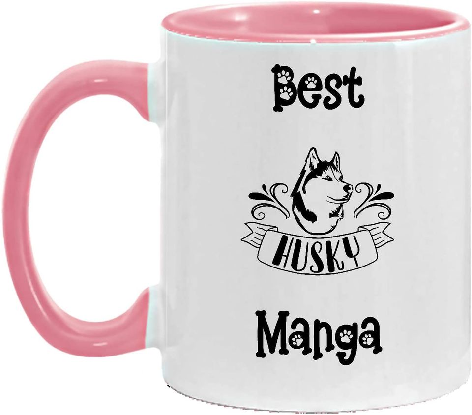 Discover Caneca de Cerâmica com Cor Interna Best Husky Manga 325ml