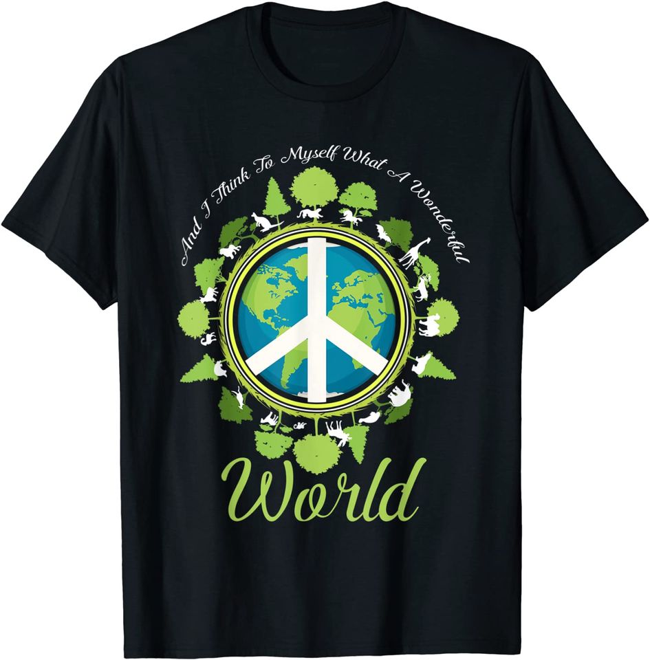 Discover T-Shirt Unissexo Manga Curta Terra Símbolo de Paz