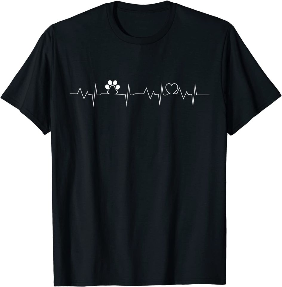 Discover T-shirt para Homem e Mulher com Batimento de Coração de Cão