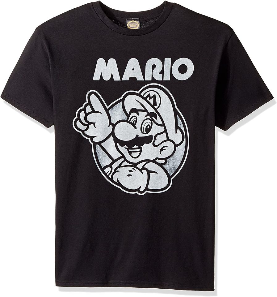 Discover Camiseta Unissexo Manga Curta Distintivo de Mario