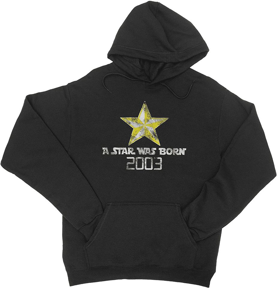 Discover Hoodie Sweatshirt Unissexo com Capuz e Fecho-Éclair Vintage A Star Are Born In 2003